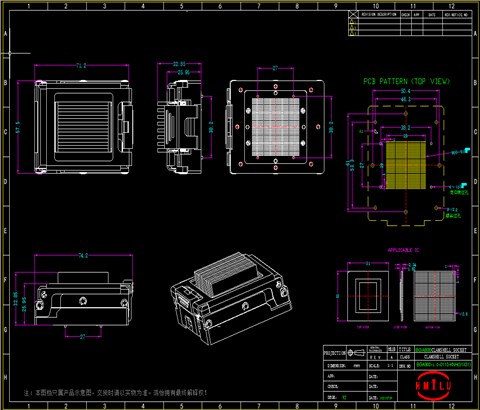 BGA900ball封装CPU测试座夹具治具socket高频探针老化老炼夹具