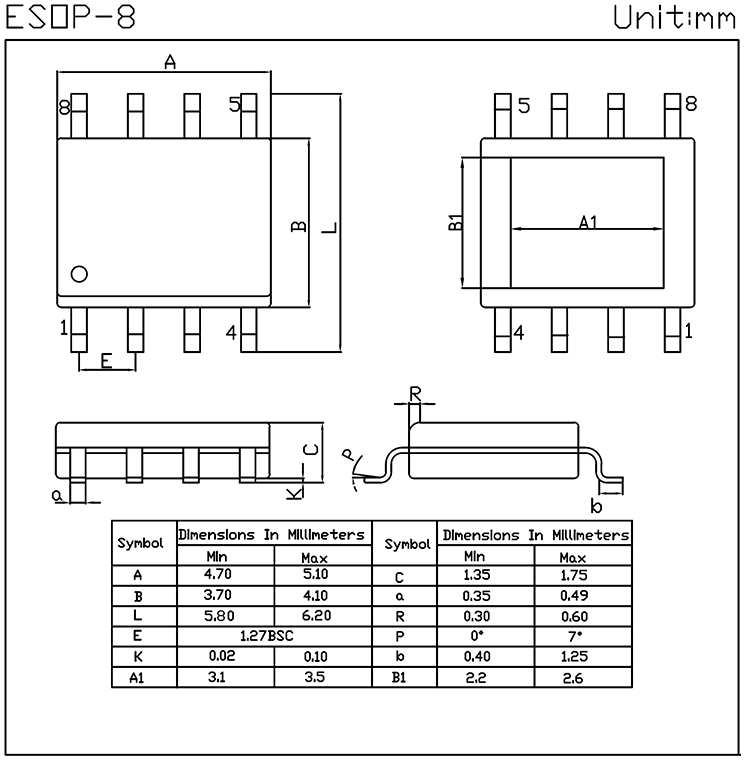 ESOP-8外形尺寸图